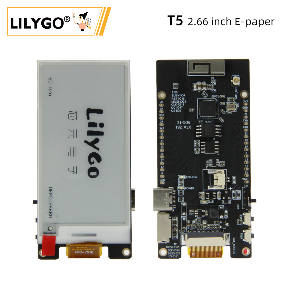 Ttgo Tdisplay - LILYGO® TTGO T5 2.66-Inch E-Paper Pantalla