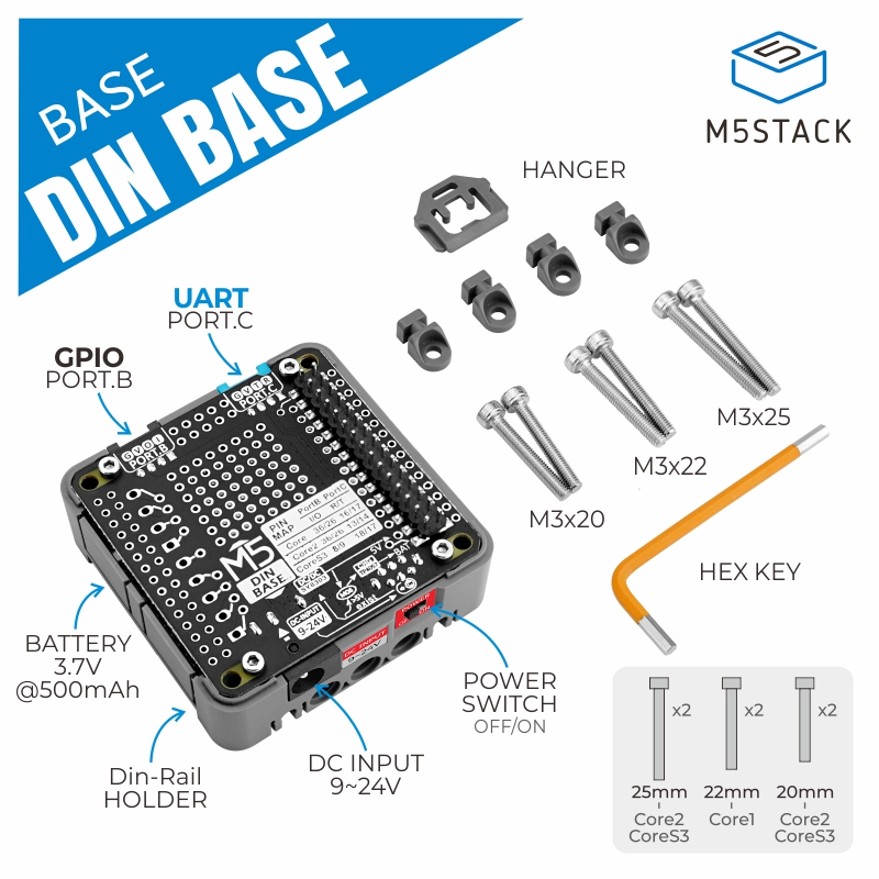 Base Din oficial M5Stack con b - M5Stack Core2 reseña y precio