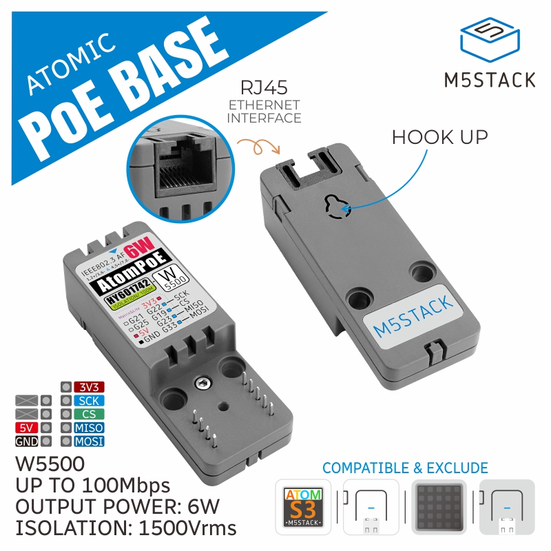 Base PoE ATOMIC oficial M5Stac - M5Stack reseña y precio
